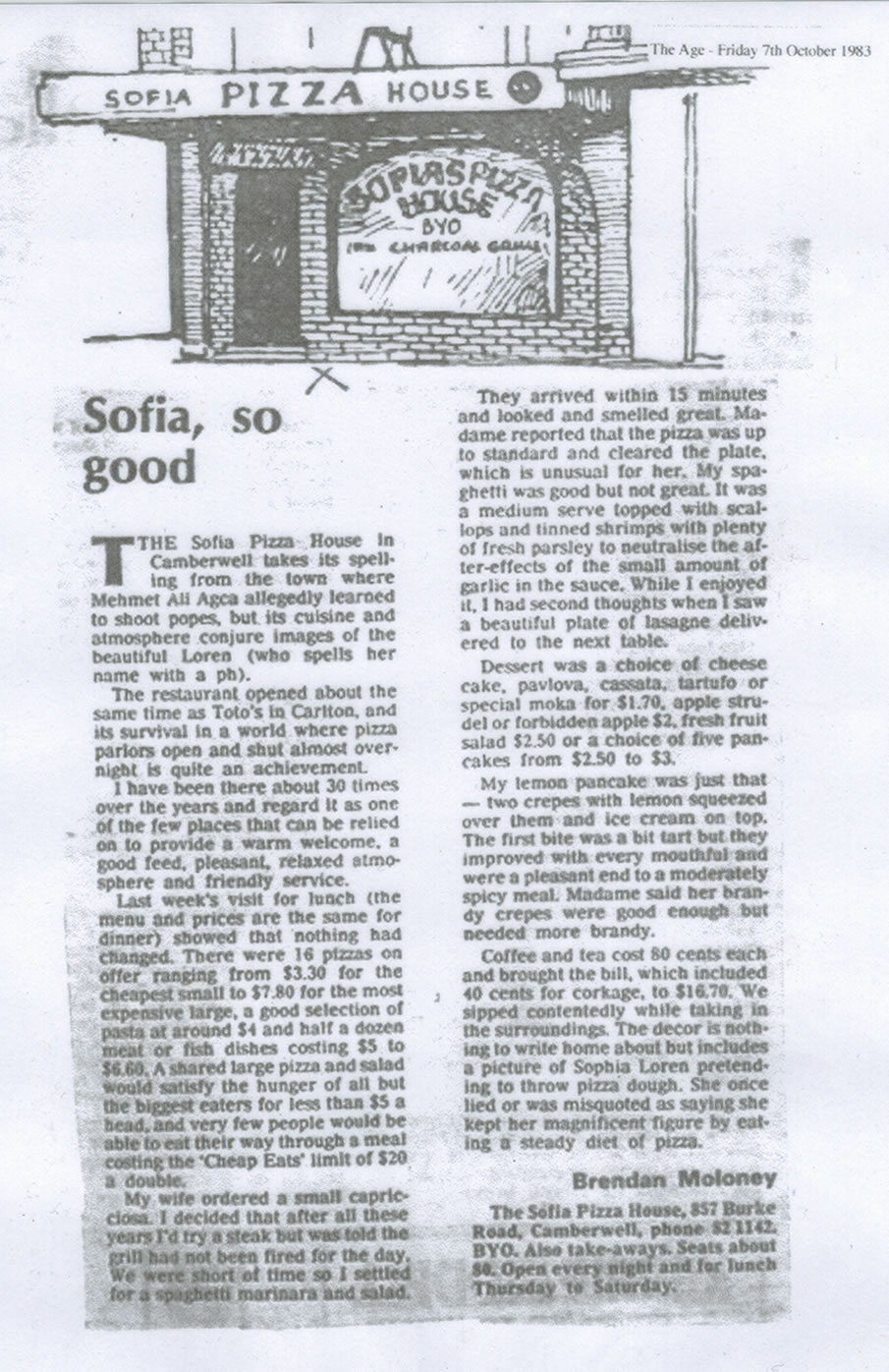 The Age review of Sofia Restaurant